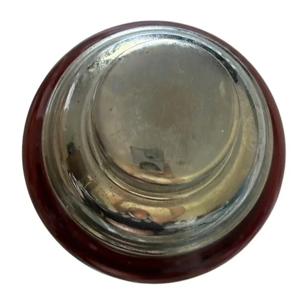 Vintage Ruby Red blown glass Mid Century Modern chrome topper martini shaker